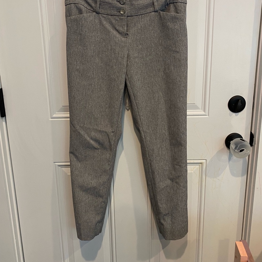 Gray straight leg business pant
